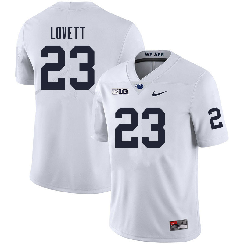 Men #23 John Lovett Penn State Nittany Lions College Football Jerseys Sale-White - Click Image to Close